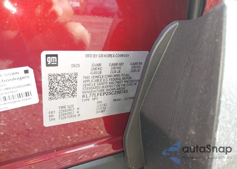 2025 Chevrolet Trax Fwd Ls из США, поврежденный, VIN KL77LFEP2SC298743